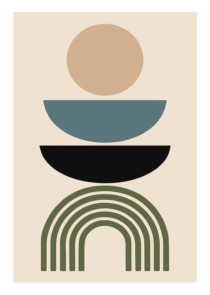 Abstract Geometric Shapes Art Print
