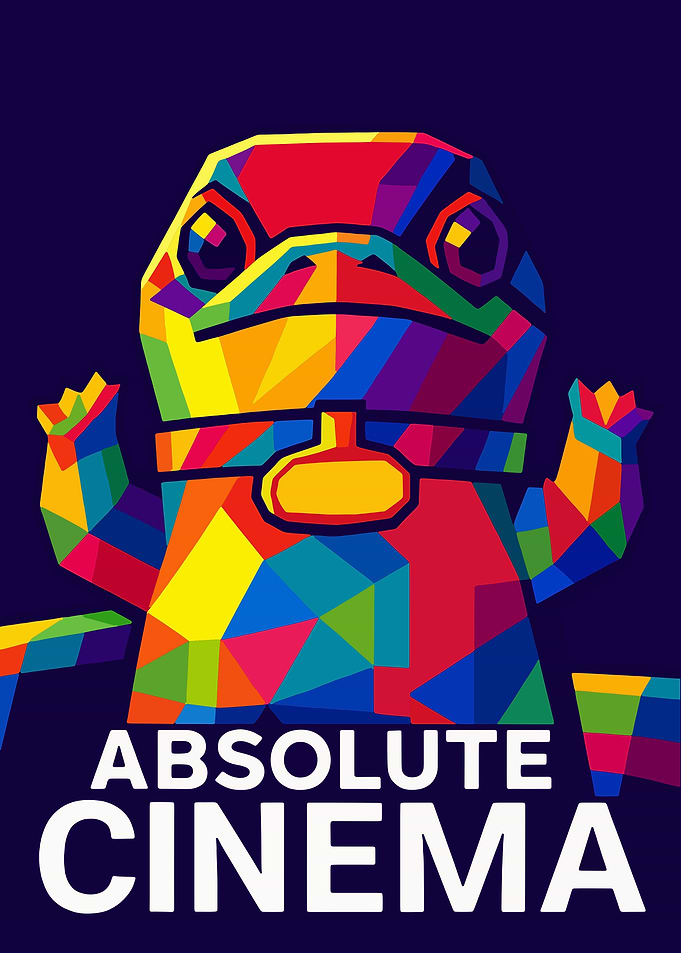 Colorful Chameleon Pop Art 'Absolute Cinema'
