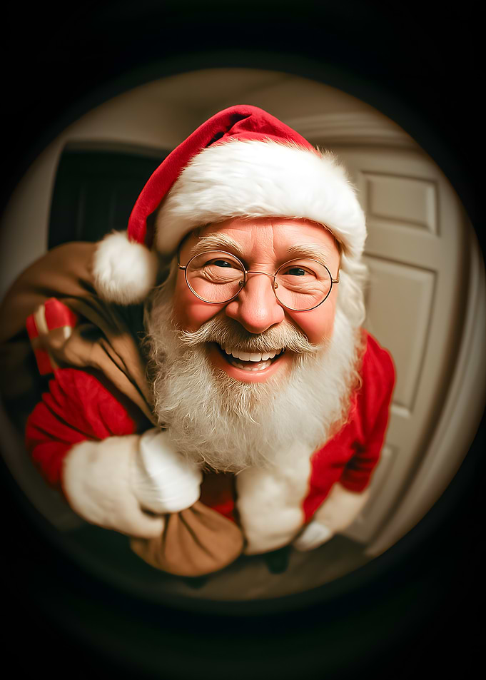 Smiling Santa Claus with Gift Sack