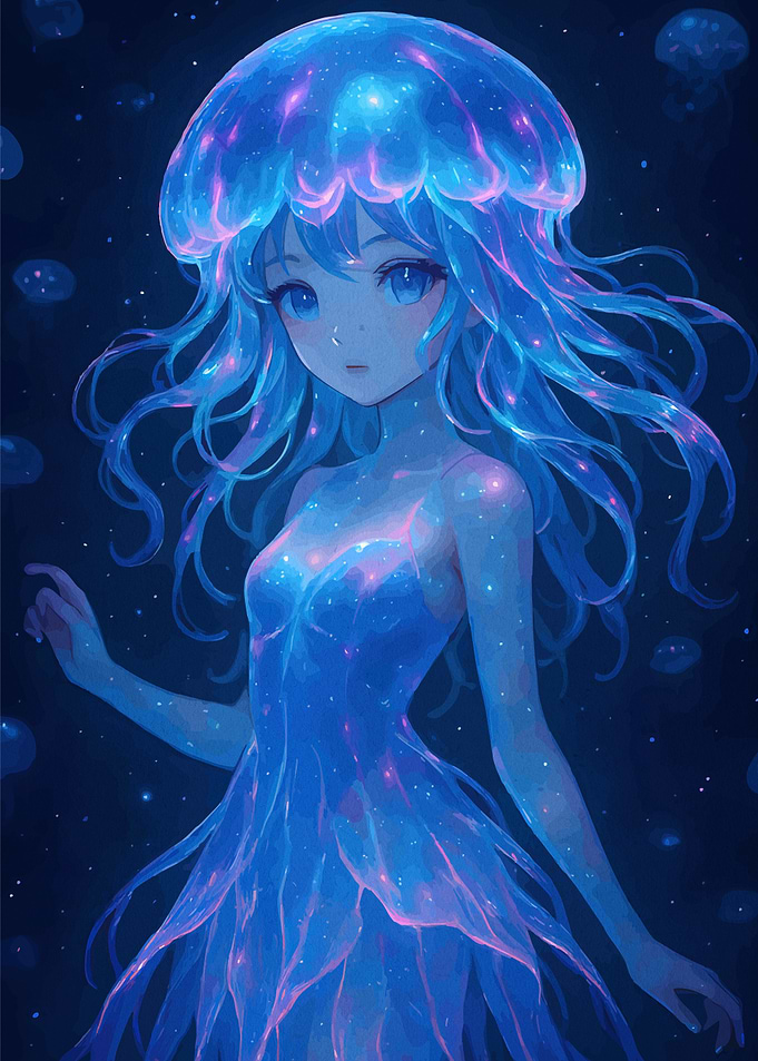 Jellyfish Girl Anime Style