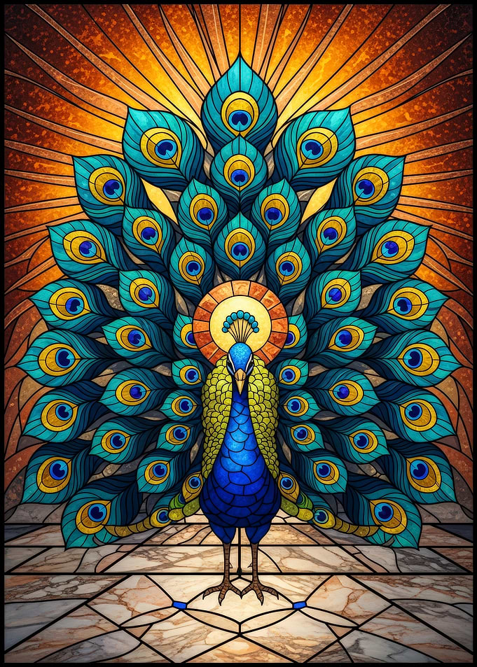 Stained Glass Peacock