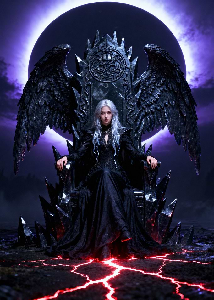 Dark Angel Queen on Throne