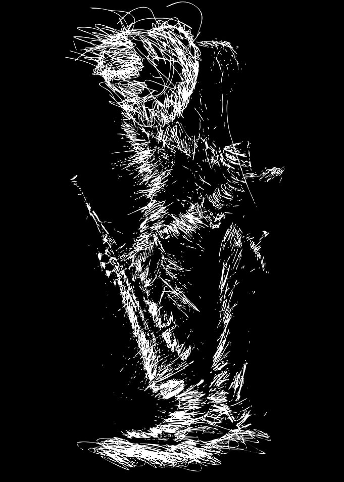 Abstract Figure with Trumpet