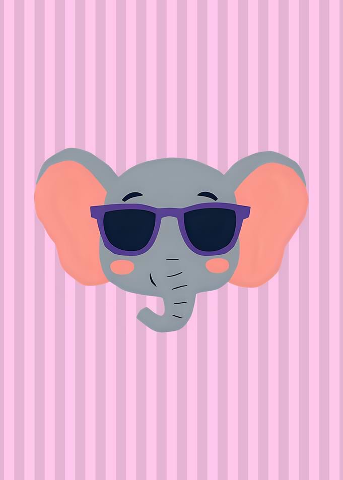 Cool Elephant with Sunglasses Illustration