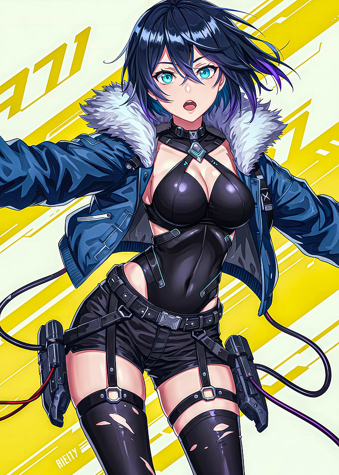Anime Girl in Cyberpunk Outfit