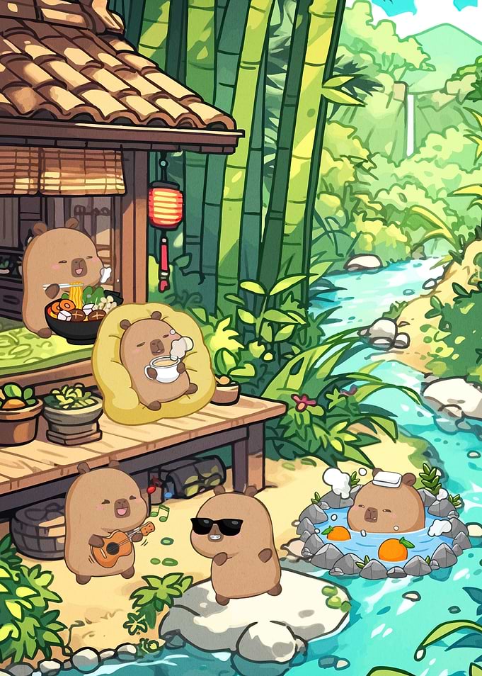 Capybara Relaxation Nature