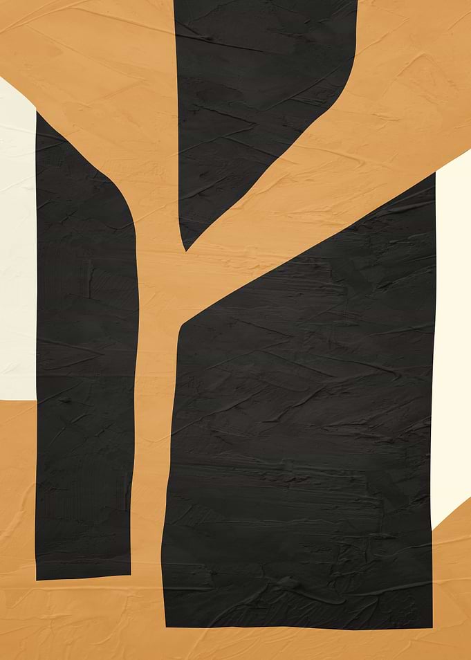 Abstract Geometric Art in Black and Beige