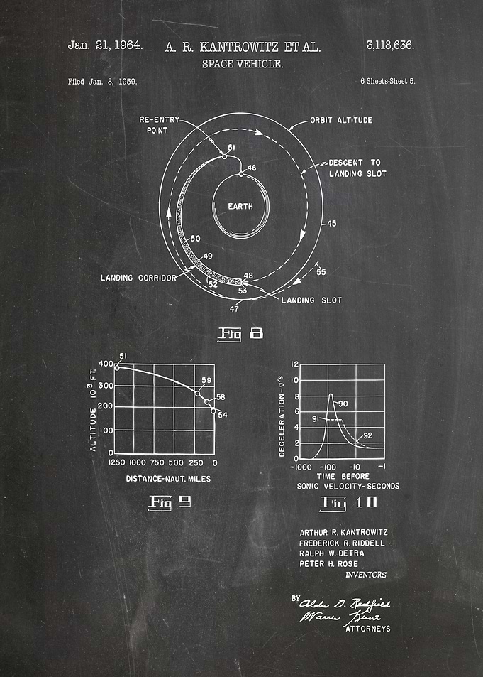 Space Vehicle Patent Diagram - 1964