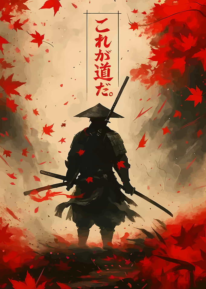 Samurai in Autumn Leaves