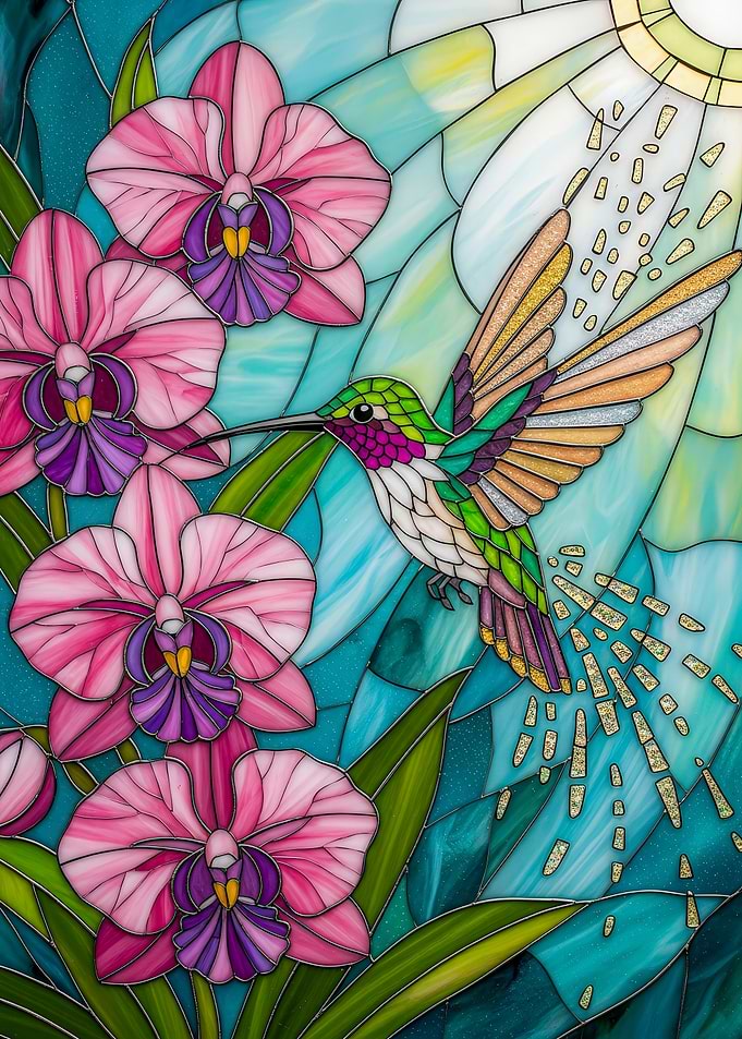 Hummingbird Stained Glass