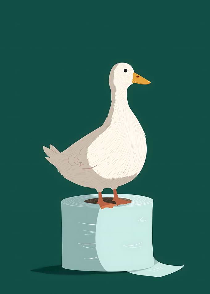 Duck on Toilet Paper Roll