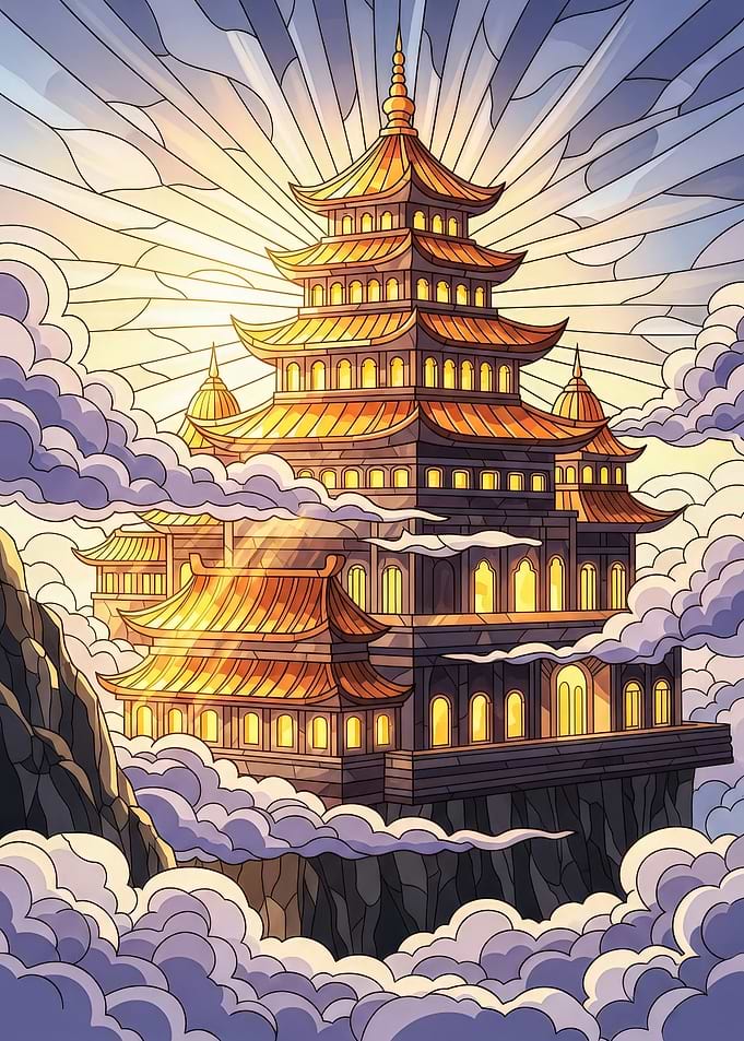Golden Pagoda in the Clouds