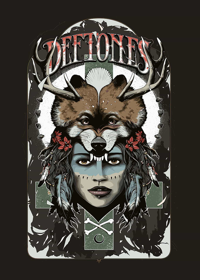 Deftones Native American Woman with Fox