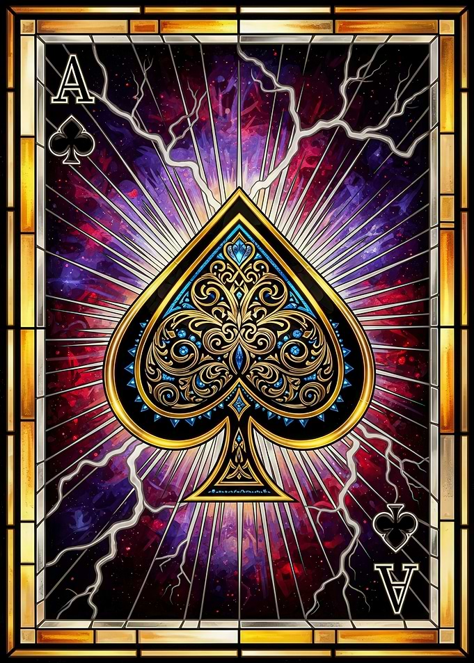 Ace of Spades Stained Glass