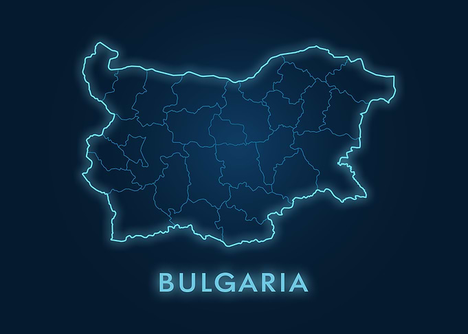 Bulgaria Map Neon