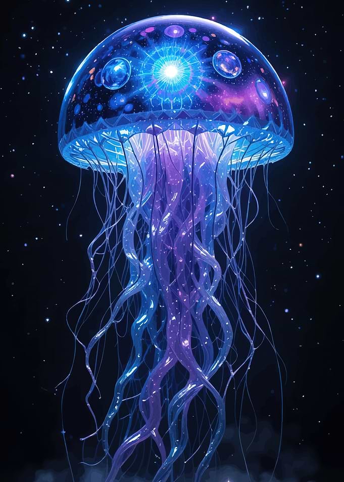 Cosmic Jellyfish Starry Space
