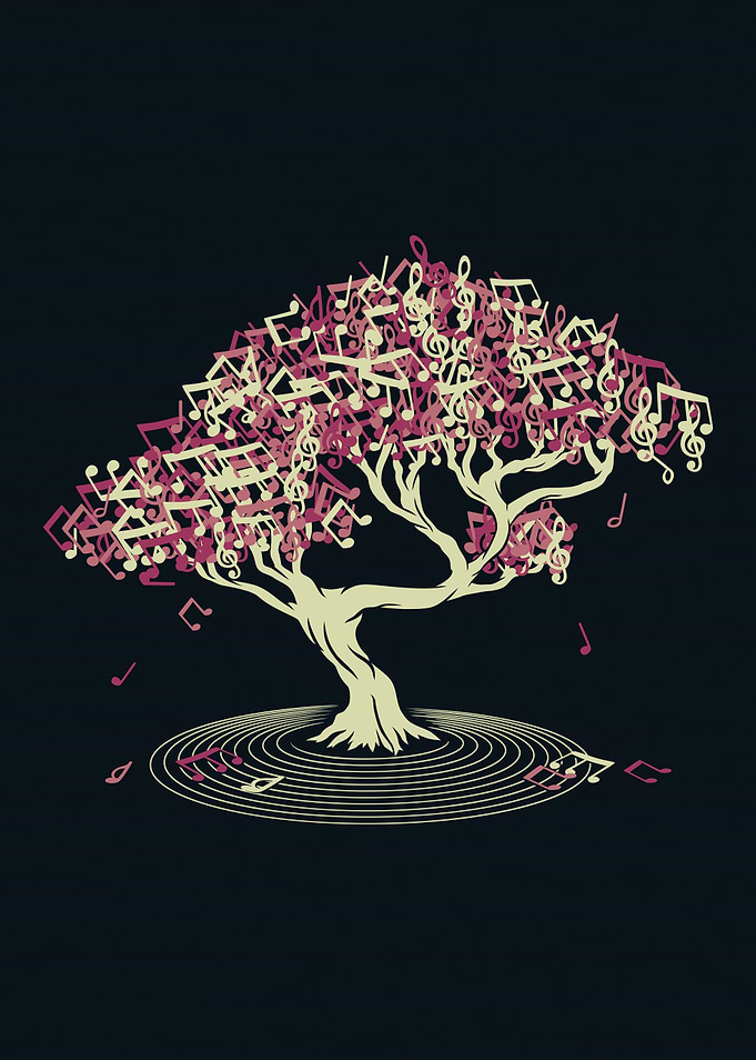Japanese Bonsai Song Musical Notes