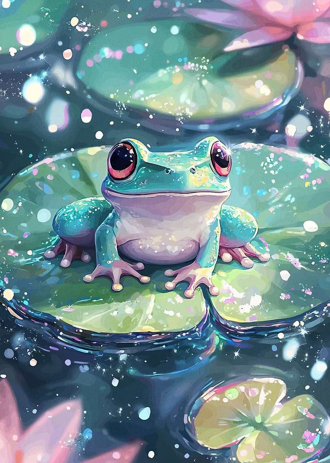 Frog on Lily Pad Animal