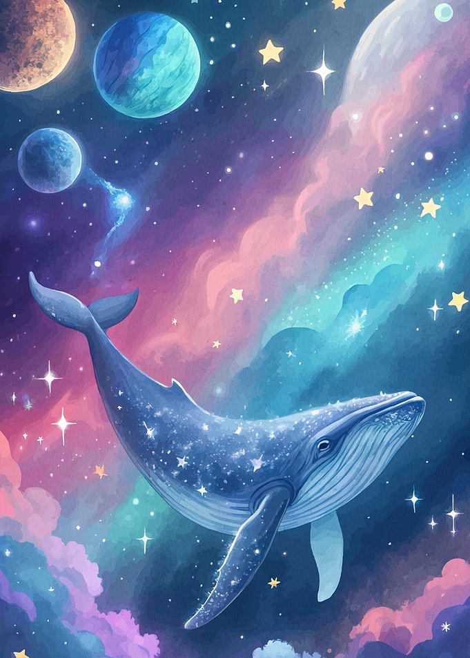 Whale Space Watercolor