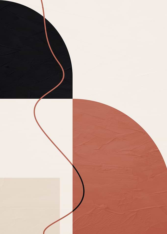 Abstract Geometric Art with Curved Line