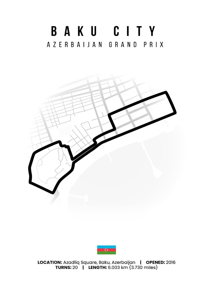 Baku City Azerbaijan Grand Prix Map