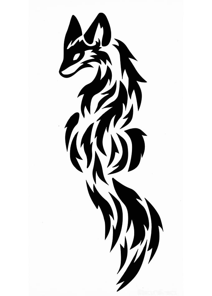 Stylized Black Fox Silhouette