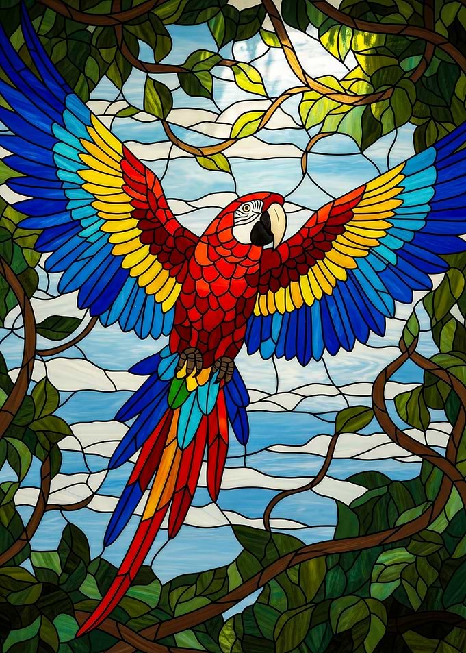 Parrot Stained Glass