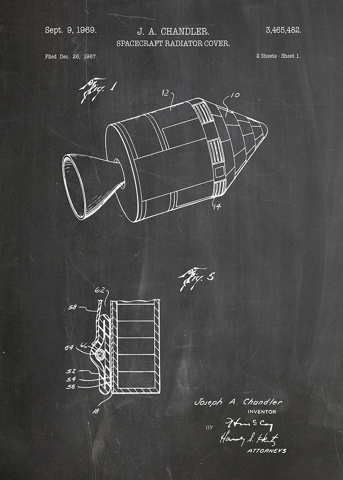Spacecraft Radiator Cover Patent Blueprint