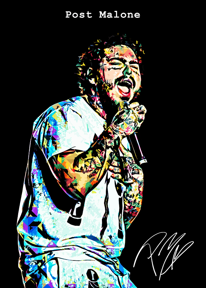 Post Malone Colorful Portrait