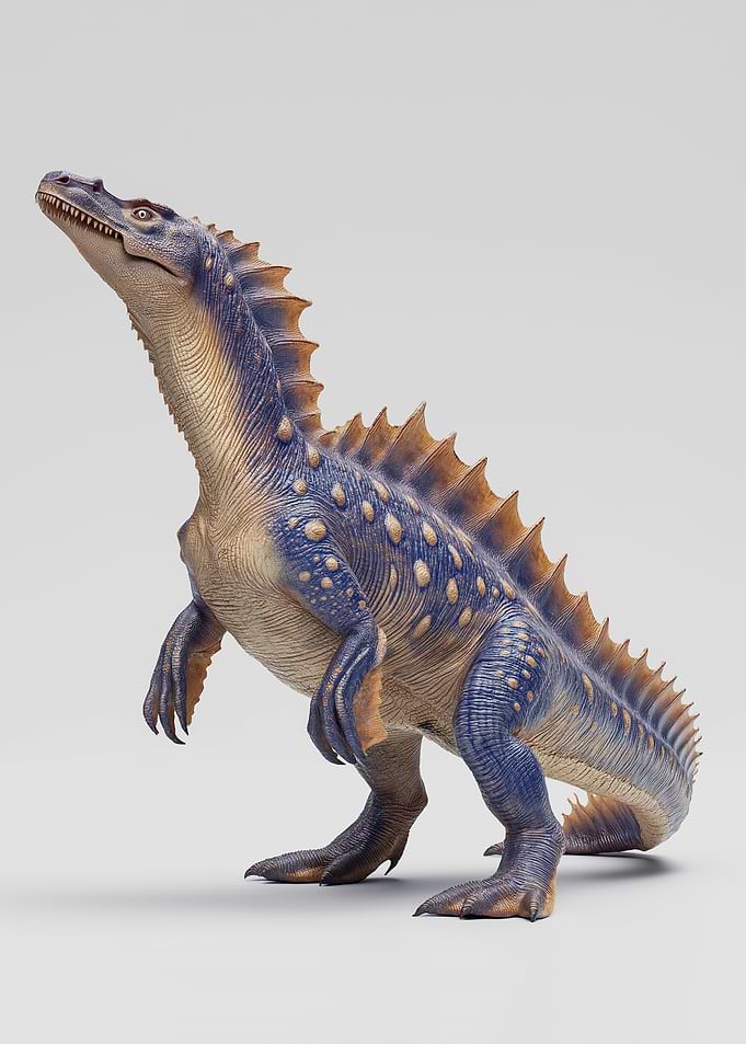 Blue and Beige Dinosaur Figure