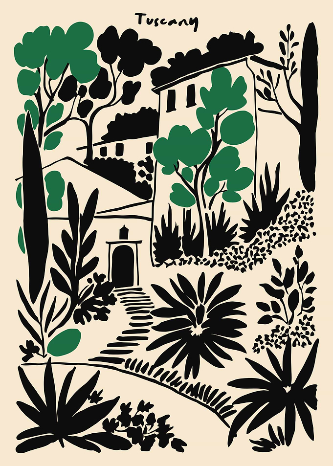 Tuscany Landscape Illustration