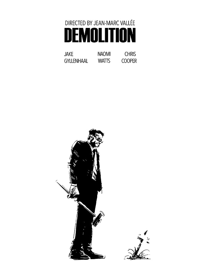 Demolition Movie Poster Black and White