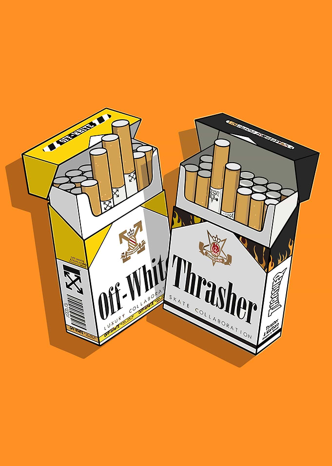 Off-White Thrasher Cigarette Pack Art