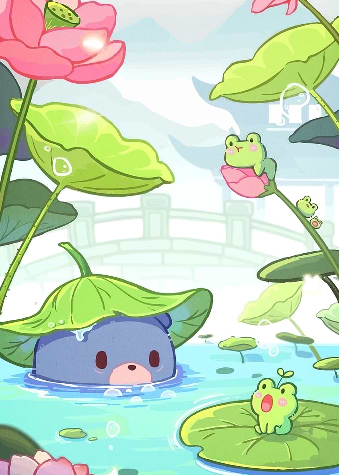 Bear Frogs Lotus Pond