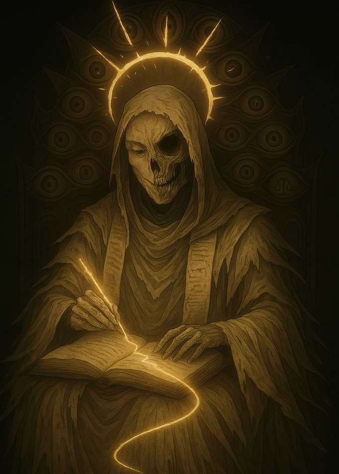 Grim Reaper Writing in Book