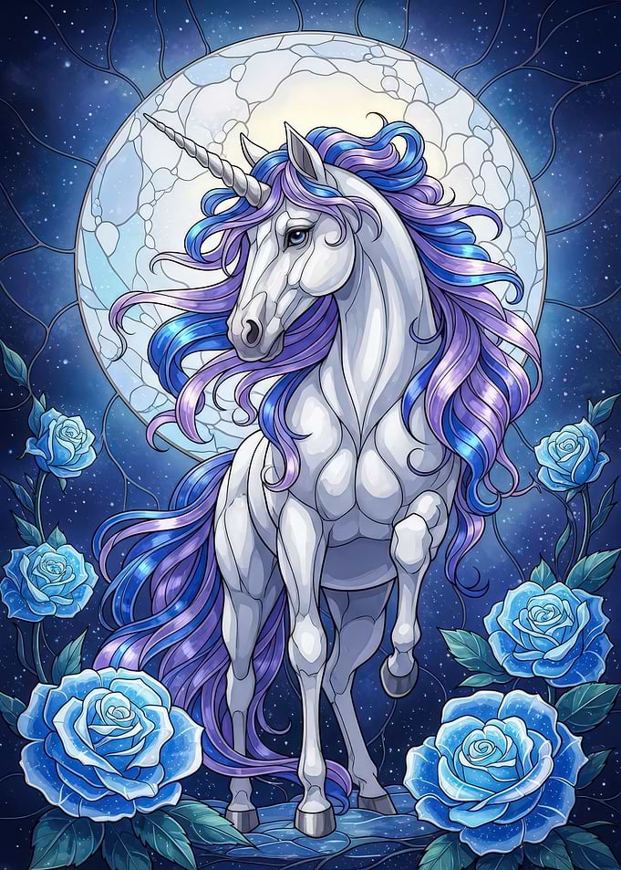 Unicorn Stained Glass