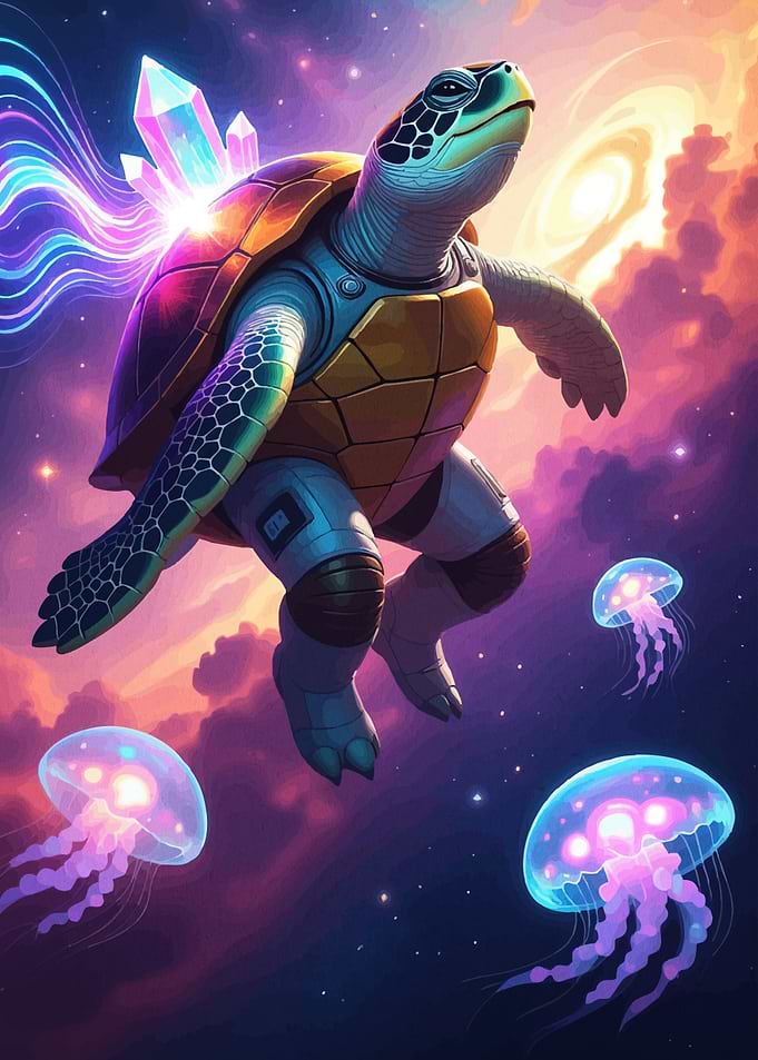 Cosmic Turtle Crystals Jellyfish
