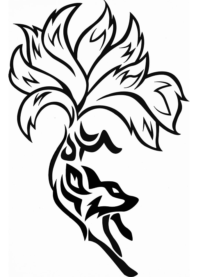 Nine-tailed Fox Tribal Art