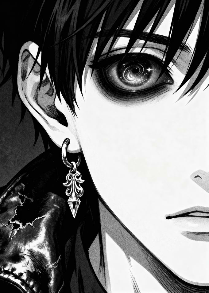 Anime Boy with Galaxy Eye