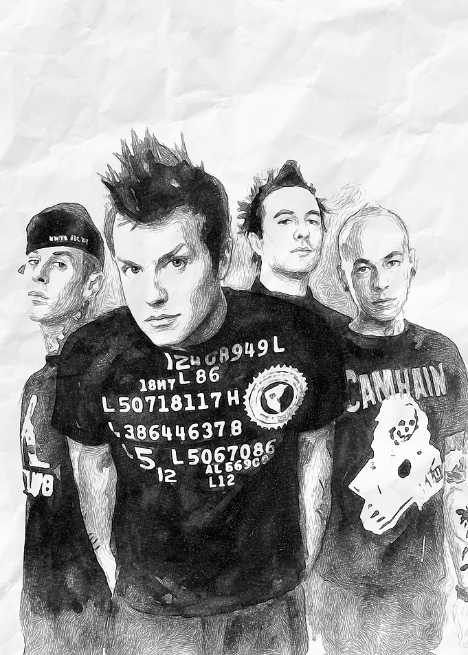 +44 Band Portrait Drawing Art