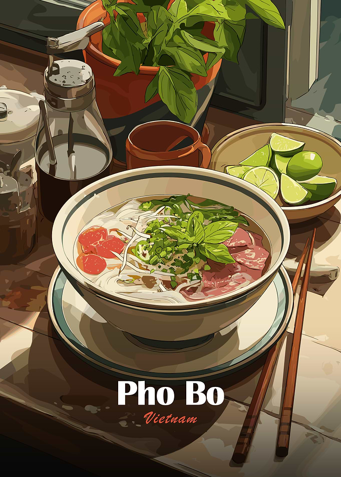 Pho Bo Vietnam Illustration