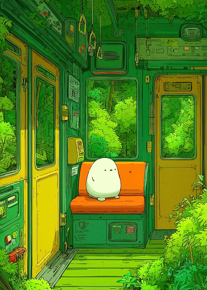 Overgrown Train Interior Character