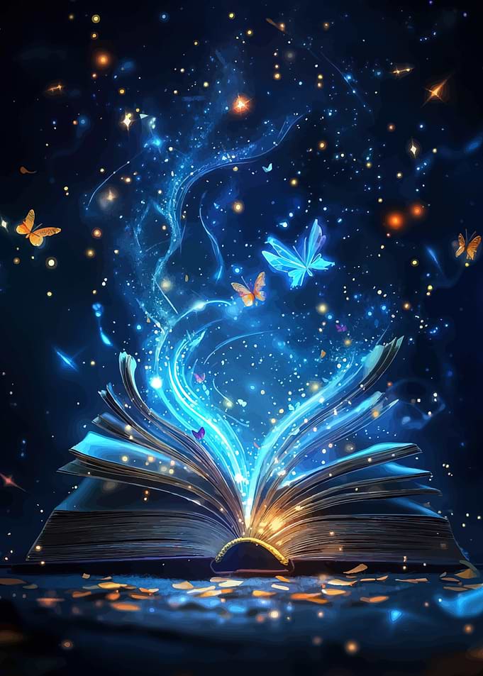 Magical Book Butterflies Stars