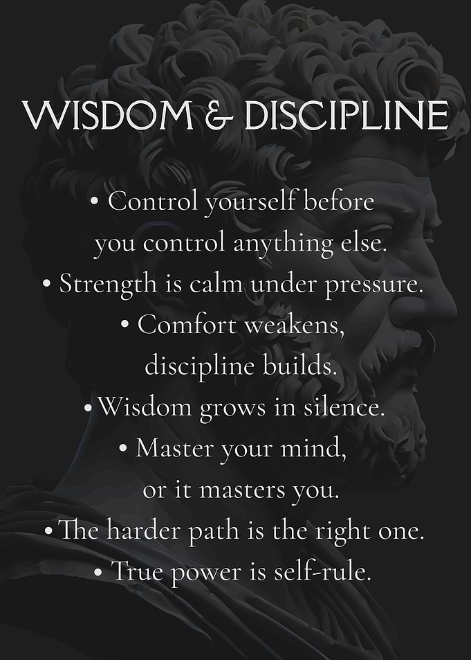 Wisdom and Discipline Motivational Poster
