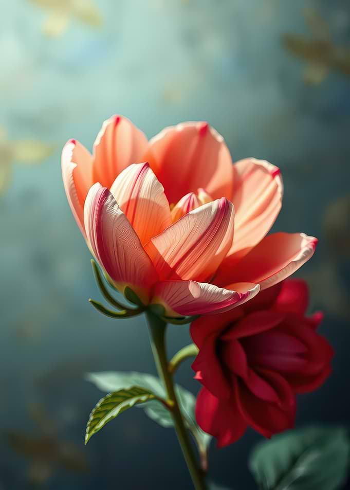Floral Duo: Tulip and Rose