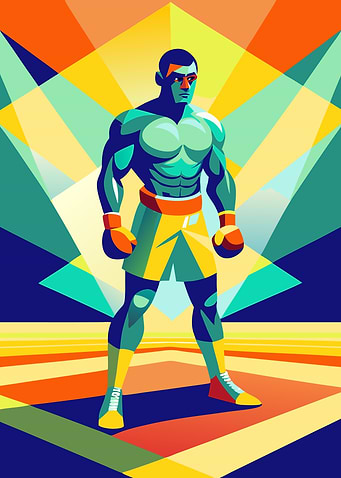 Abstract Boxer Illustration