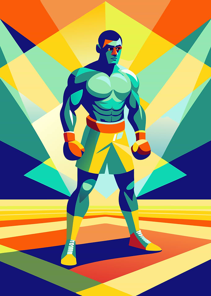 Abstract Boxer Illustration