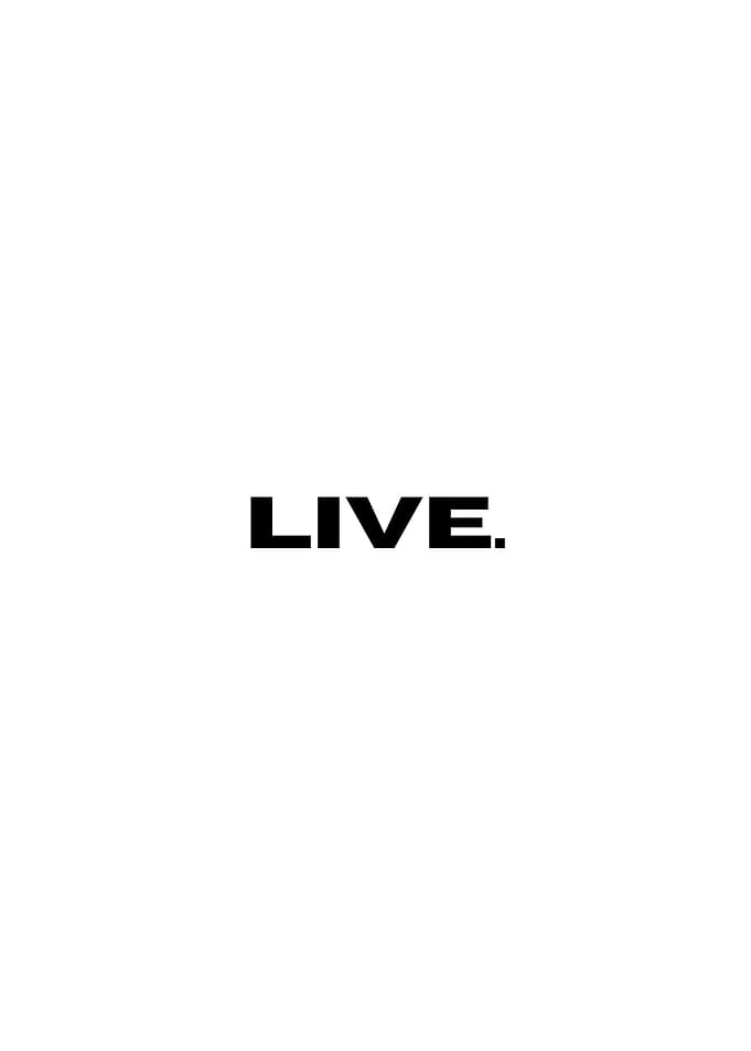 LIVE. Text on White Background