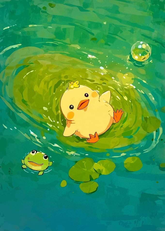 Duckling Frog Pond