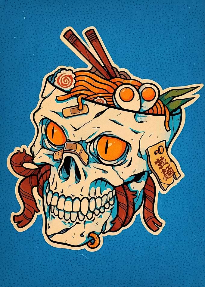Ramen Skull Art